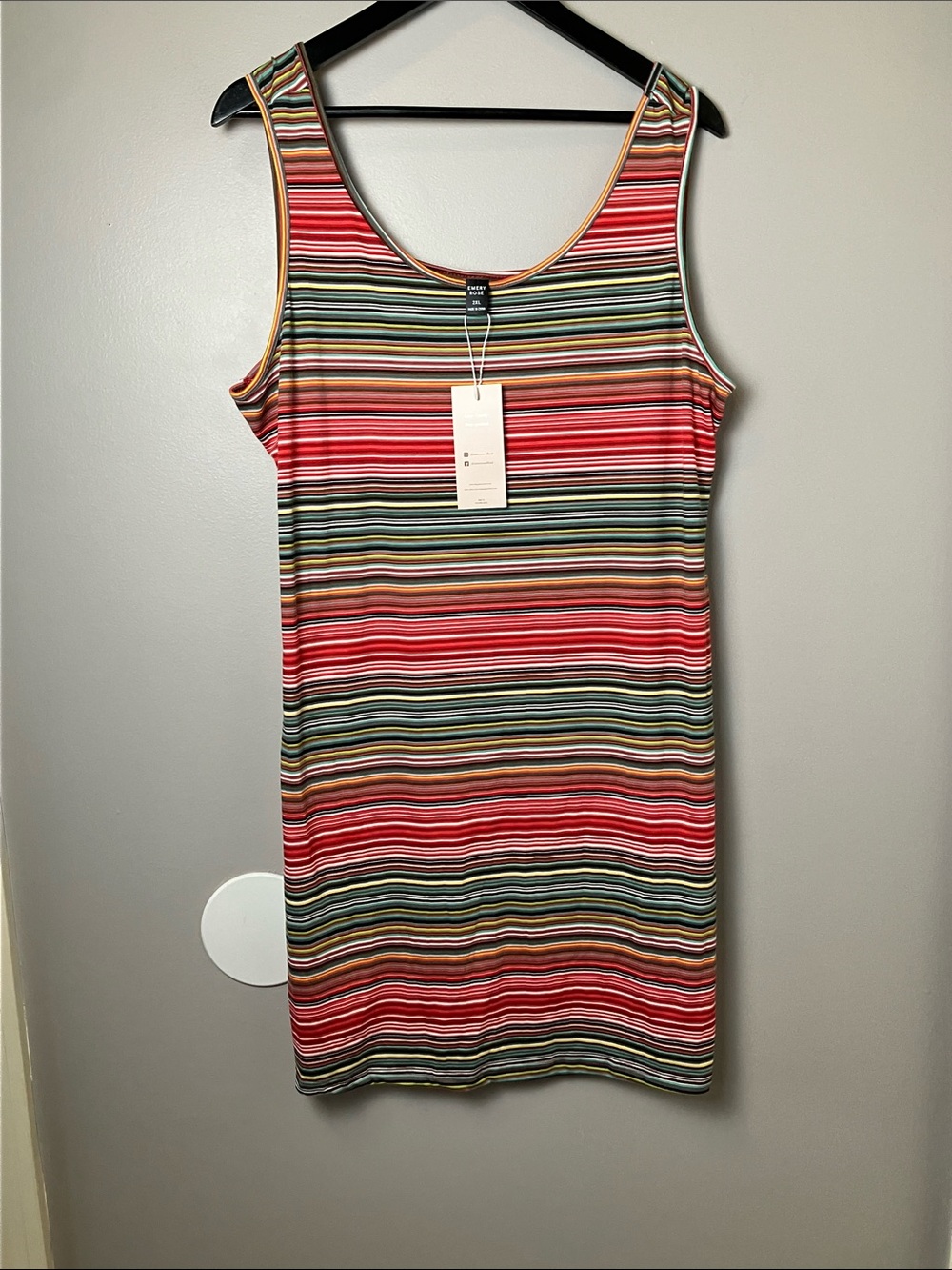 Emery Rose NWT Striped Sleeveless Mini Shift Dress Size 2XL Minimalist Casual
